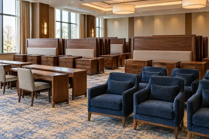 Hotel furniture available for bulk commercial purchase in Hyderabad